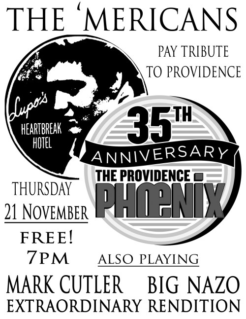 the 'Mericans Phoenix 35th Anniversary Show at Lupo's Poster